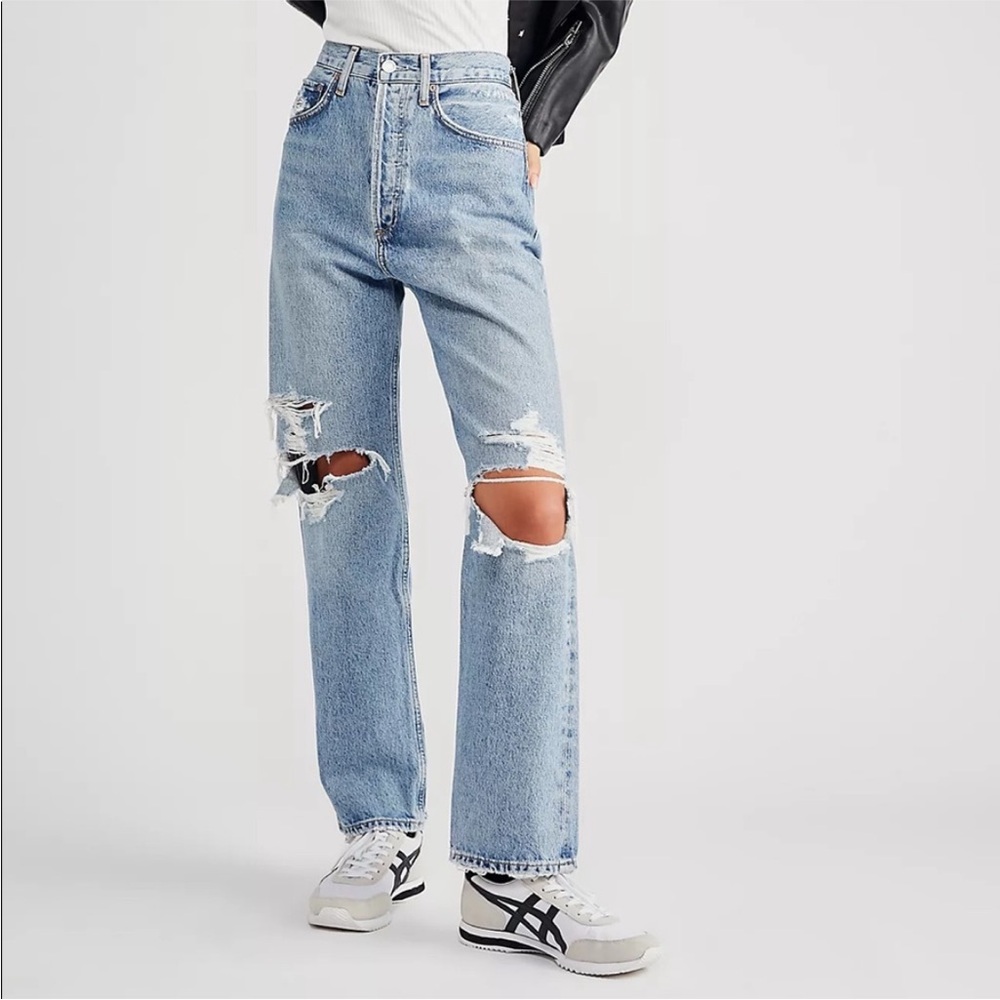 Agolde 90s Jeans Women’s Size 29 Distressed light wash button fly high rise